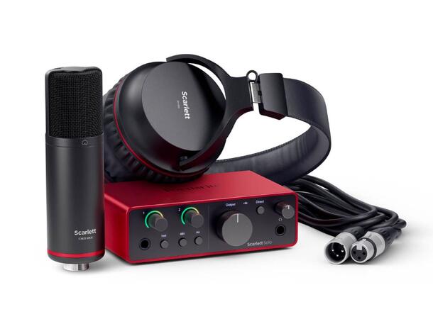 Focusrite Scarlett Solo Studio Gen4 inkl mikrofon og hodetelefon 