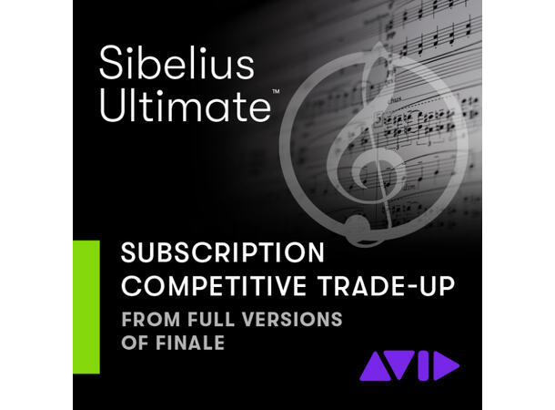 Sibelius Ultimate Subscr Crossgrade 1 år leie fra alle Finale fullversjoner 