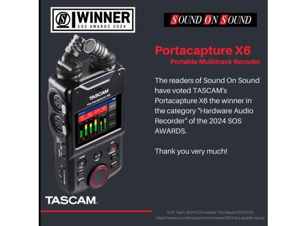 TASCAM PORTACAPTURE X6 DEMO Multi-track Handheld Recorder 