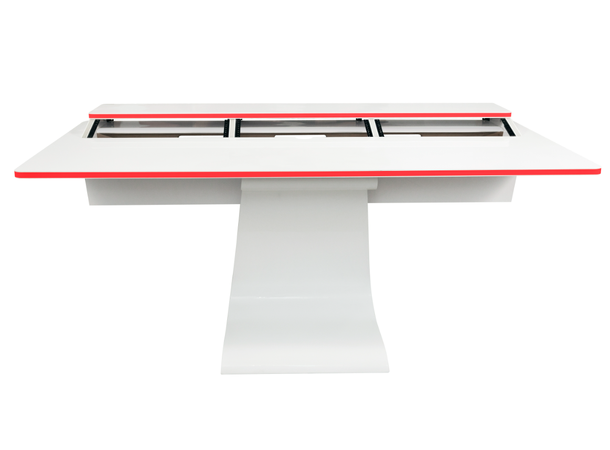 Zaor Vela R White Gloss LED Minimal Design Desk White with Led Kit 
