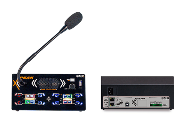 AEQ XPEAK_D  Desktop intercom userpanel with 8 pageable 4 way levers 
