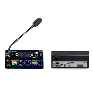 AEQ XPEAK_D  Desktop intercom userpanel with 8 pageable 4 way levers
