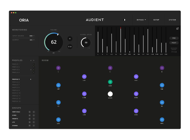 Audient Oria Monitorkontroll Immersive monitor kontroller med DSP 