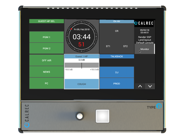 Calrec Type R Small Soft Panel Touch-controllable via the TFT display 