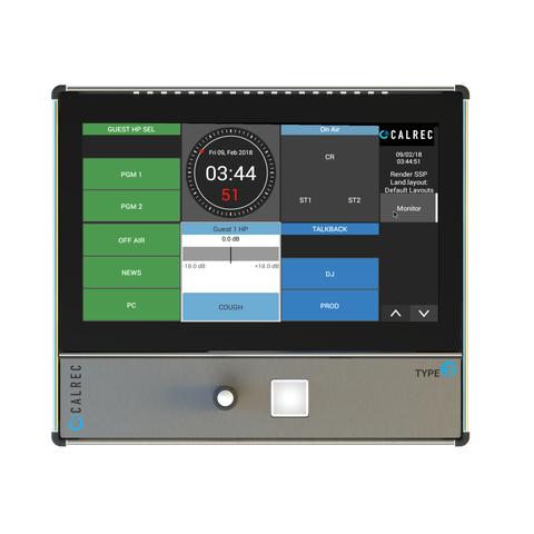 Calrec Type R Small Soft Panel Touch-controllable via the TFT display