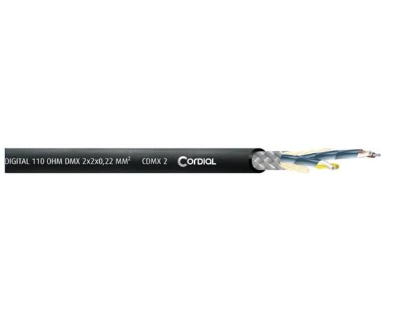 Cordial m kabel DMX 2 - AES/EBU robust stage digitalkabel, svart kappe 