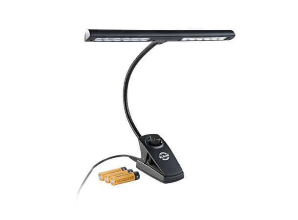 K&M 12295 Notestativlys 12 LED med dimmebryter 