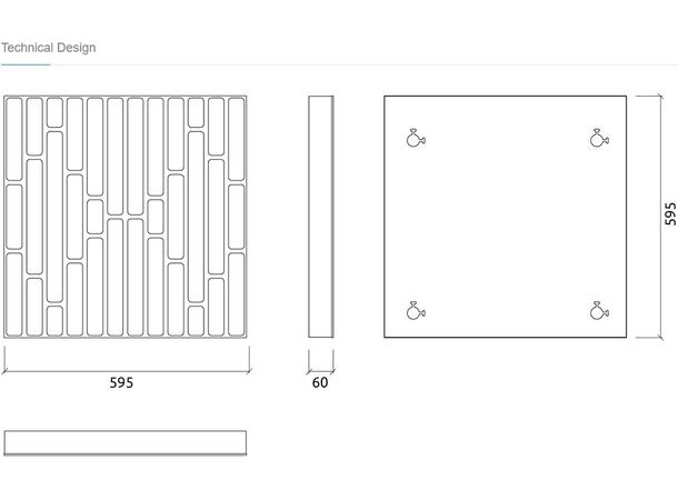 Artnovion Logan AE - Diffuser 1.0 - Hvit Pro, stk pakke med 1 panel (RAL 9003) 