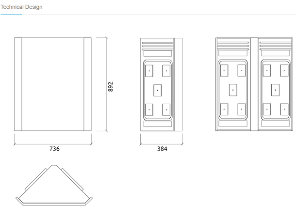 Artnovion Ulysses Sub Trap Corner Grå/c Ash Grey - single panel box 