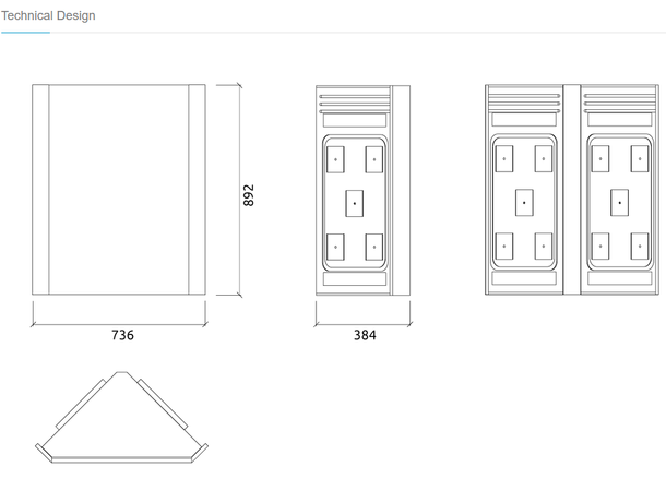 Artnovion Ulysses Sub Trap Corner Grå/c Ash Grey - single panel box