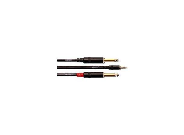 Cordial minijack-jack/dual INTRO overgang st. mini jack til 2 jack. 