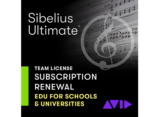Sibelius ULTIMATE TEAM 1-års Leie EDU RW Renewal LICENSE -- Education Pricing
