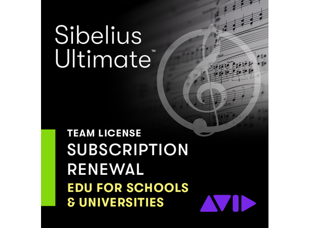 Sibelius ULTIMATE TEAM 1-års Leie EDU RW Renewal LICENSE -- Education Pricing 