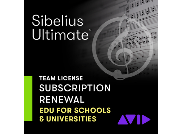 Sibelius Ultimate TEAM 1-år EDU RENEWAL Renew existing Team license subscription 
