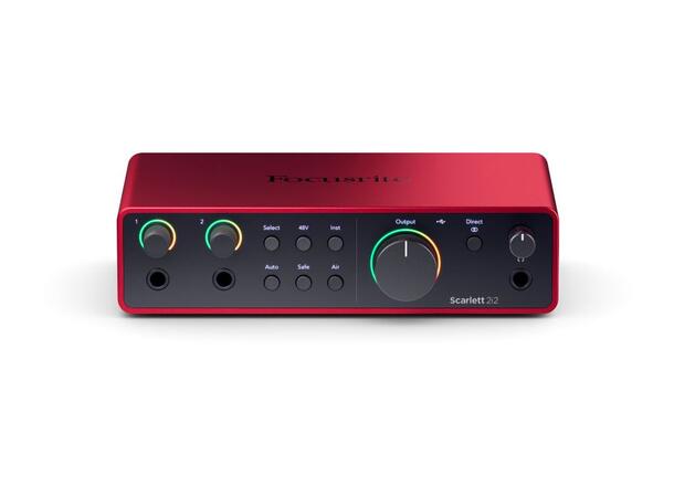 Focusrite Scarlett 2i2 Gen4 USB-lydkort, 2 inn/2 ut 