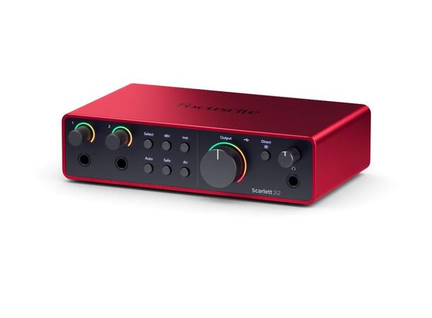 Focusrite Scarlett 2i2 Gen4 USB-lydkort, 2 inn/2 ut 