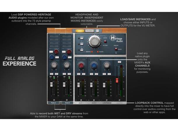 Heritage Audio i73 Pro 2 Lydkort Lydkort med Native Plugins DSP 