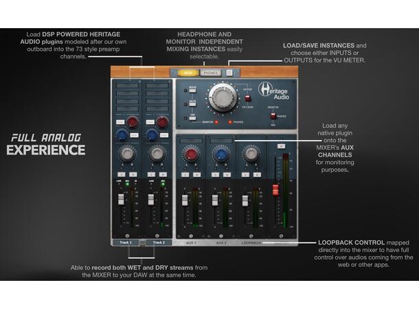 Heritage Audio i73 Pro 2 Lydkort Lydkort med Native Plugins DSP