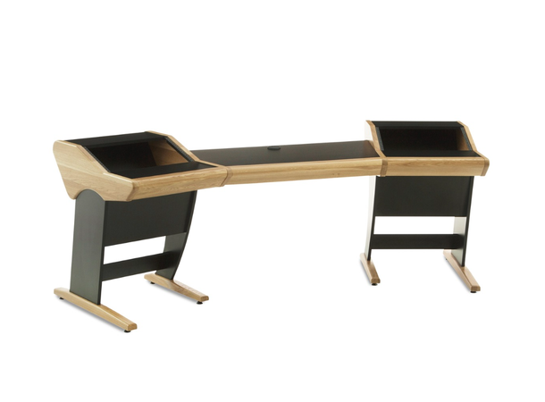 Zaor ONDA angeled Oak Producer desk, 2 x 6 RU, angeled, Oak