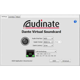 Audinate DVS (Transfer) Dante Soundcard Transferable License Token Dante