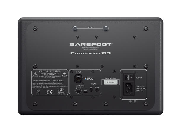 Barefoot Footprint03 Studiomonitor 3-way active monitor 45Hz–40kHz (±1dB) 