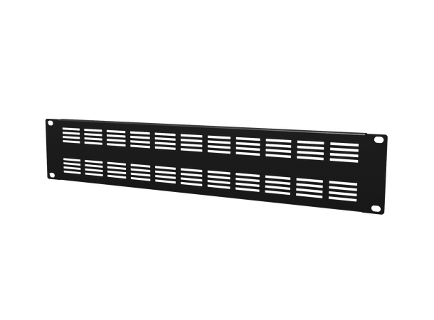 Caymon Blindpanel, 2 Unit - Ventilert 19" blindpanel, Sort 