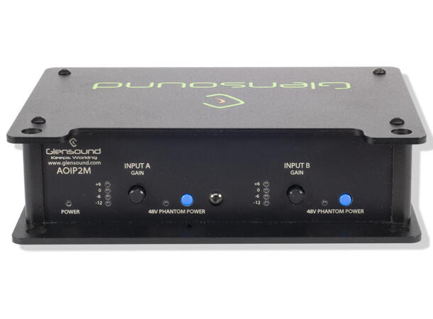 Glensound AoIP-2M 2 Mic channel Amp Dante/AES67 