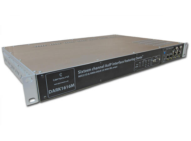 Glensound DARK1616M DANTE ADDA m/Mic Amp 16 kanals mikrofonforsterker, remote 19" 