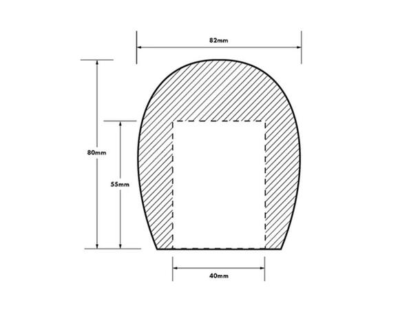 Radius 4cm Handheld Mic Foam Black, 45mm x 55mm Hole 