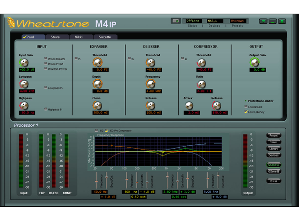 Wheatstone M4IP Radio mikrofon prosessor Four-channel DSP-based voice processor 