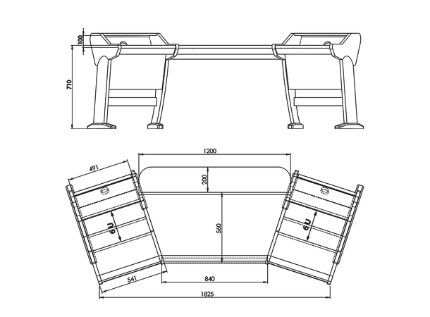 Zaor ONDA angled MKII  Black Producer desk, 2 x 6 RU, angled, Black 