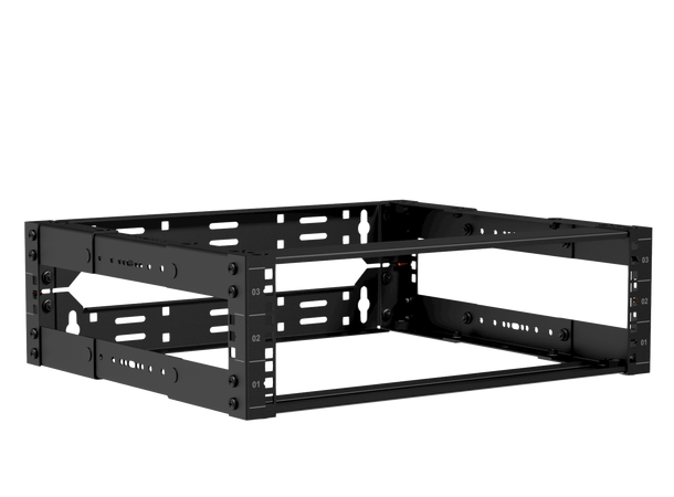 Caymon open frame 19" Rack, for vegg 3 Unit Justerbar dybde 300 - 450mm 