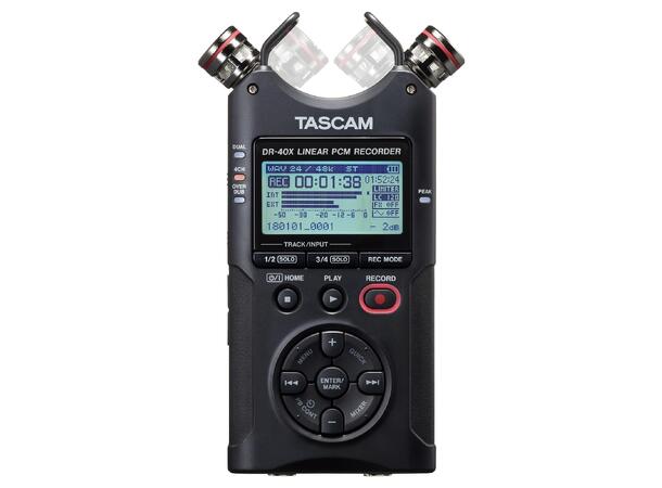 TASCAM DR-40X Handheld 4-track recorder dual recording (2x stereo), XLR Phantom 
