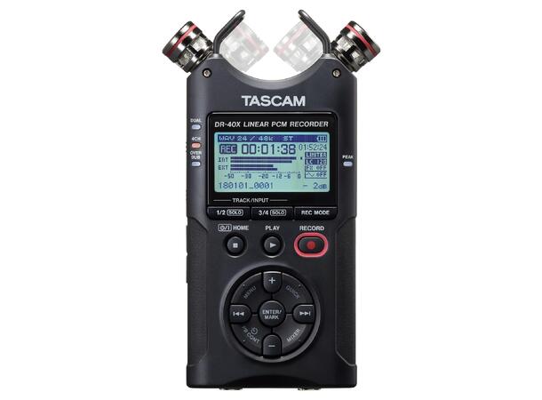 TASCAM DR-40X Handheld 4-track recorder dual recording (2x stereo), XLR Phantom