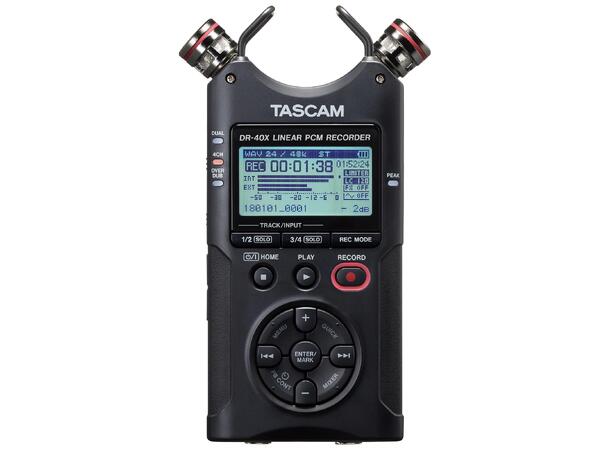 TASCAM DR-40X Handheld 4-track recorder dual recording (2x stereo), XLR Phantom 