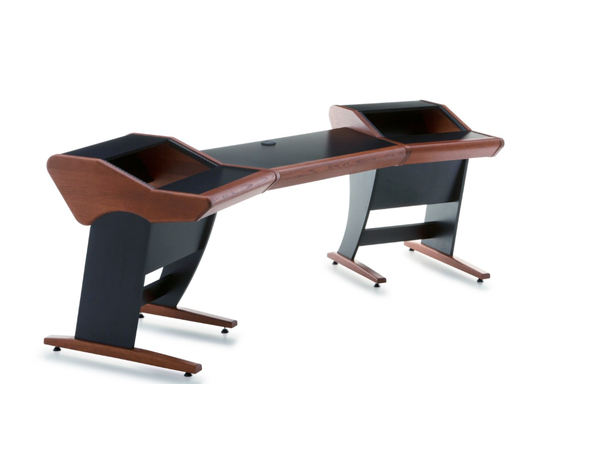 Zaor ONDA angeled Walnut Producer desk, 2 x 6 RU, angeled, Walnut 