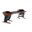 Zaor ONDA angeled Walnut Producer desk, 2 x 6 RU, angeled, Walnut
