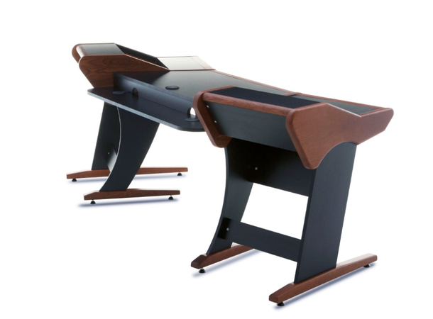 Zaor ONDA angeled Walnut Producer desk, 2 x 6 RU, angeled, Walnut 
