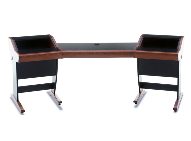 Zaor ONDA angeled Walnut Producer desk, 2 x 6 RU, angeled, Walnut 