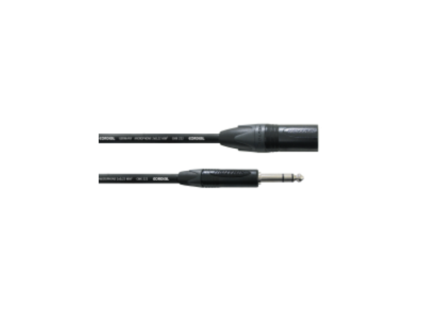 Cordial XLR M - TRS Jack XLRM - bal. jack 6,3mm stereo, Neutrik 