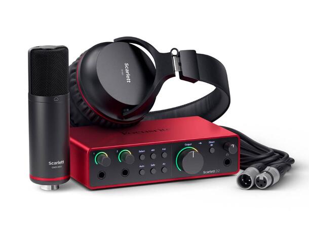 Focusrite Scarlett 2i2 Studio Gen4 inkl mikrofon og hodetelefon 