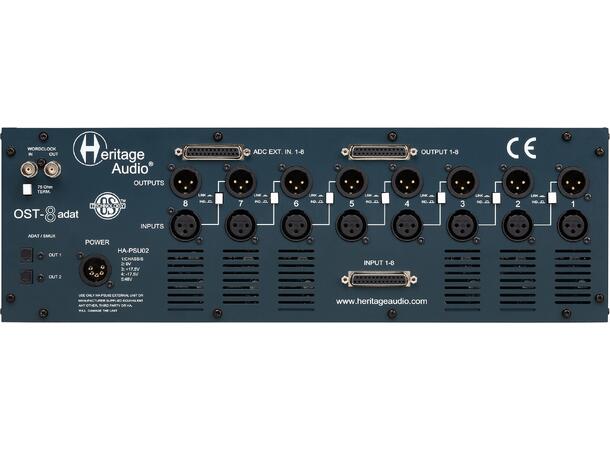 Heritage Audio OST8 500-Rack 8-slot ADAT 500 Serie rack, 8 slot, with ADAT out 