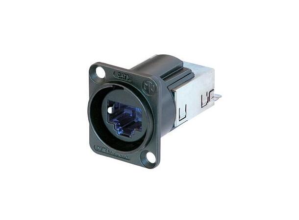 Neutrik chassi Ethercon CAT6 sort For montering i SMRT bokser, RJ45 