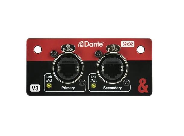 A&H Dante 32 card for SQ / AHM64 32x32 96/48 kHz - V3 