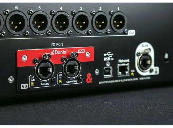 A&H Dante 32 card for SQ / AHM64 32x32 96/48 kHz - V3 