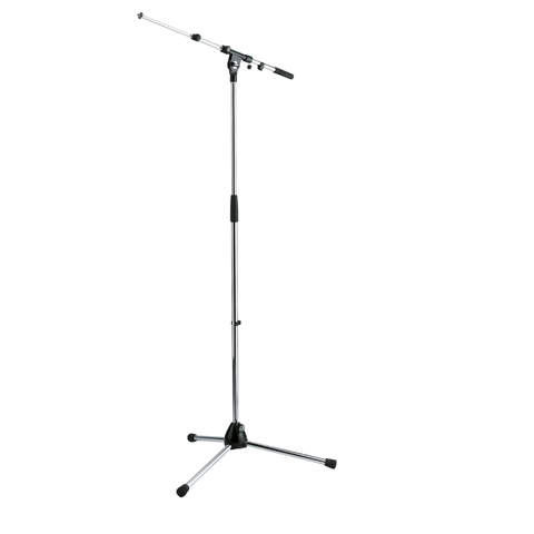K&amp;M 210/9 Chrome Mikrofonstativ m/galge Stativ i krom med teleskopisk galge