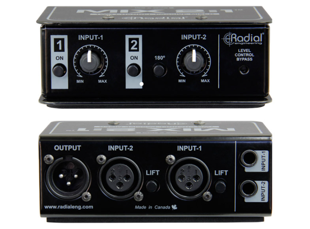 Radial MIX 2:1 Passive balanced mixer 2 in 1 out 