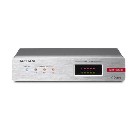 TASCAM MM-4D-IN-X DANTE Converter 4 Analog Mic/Line Input DANTE