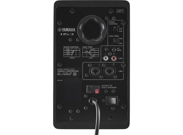 Yamaha HS-3 Studiomonitor (PAR) Svart 2-veis aktiv monitor, 26 +26W
