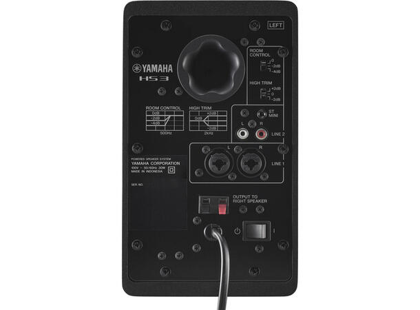 Yamaha HS-3 Studiomonitor (PAR) Svart 2-veis aktiv monitor, 26 +26W 